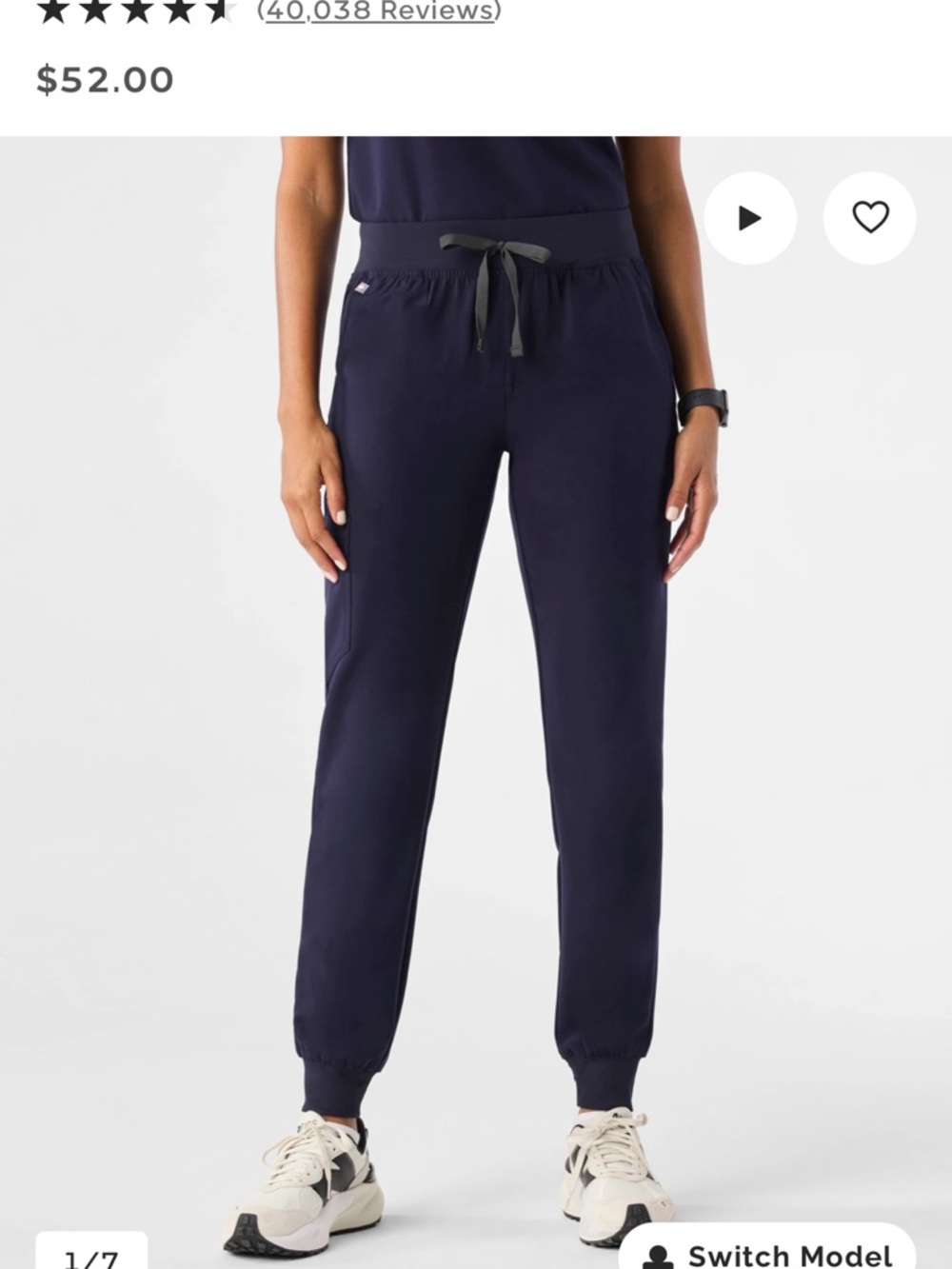 Figs Navy Drawstring Jogger Pants